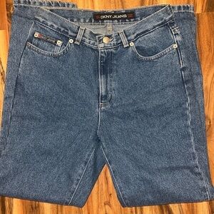 DKNY Jeans Women's Blue Jeans, Size 4 - Blue Denim Mid-Rise Straight Leg Cotton